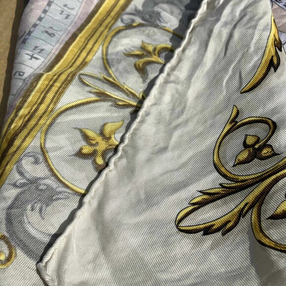 HERMES Dies Et Hore Square Silk Scarf Astrology Gray Multicolor Carre 90 - Picture 9 of 11